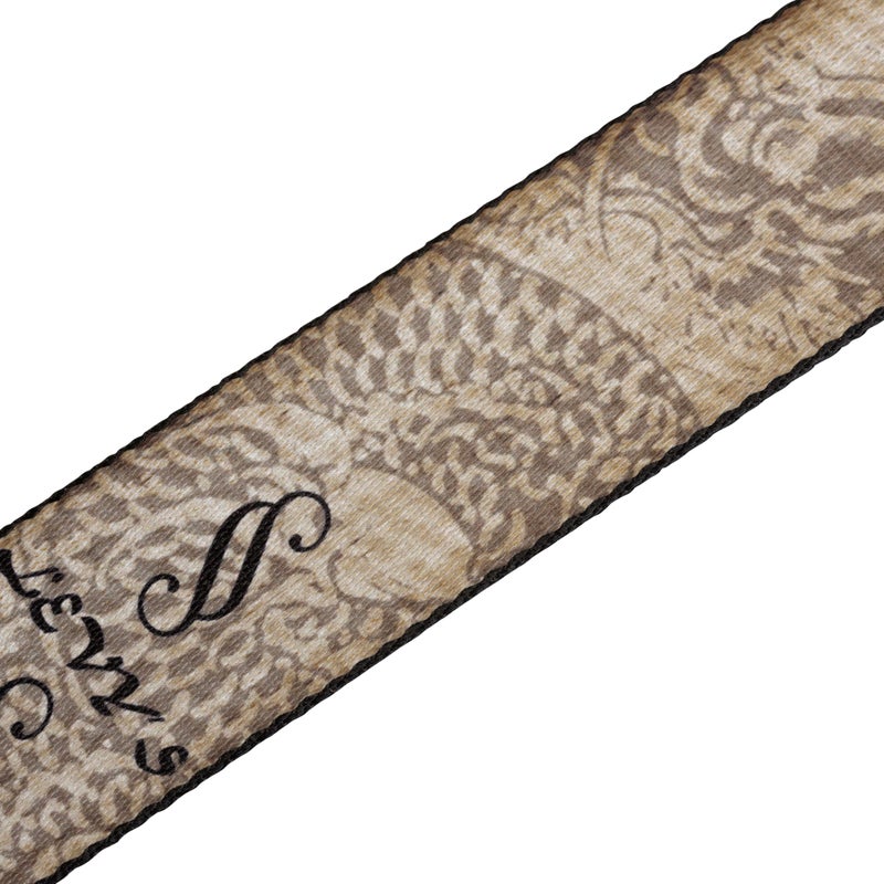 Levy's Leathers 2" Wide Polyester Guitar Strap with Genuine Leather Ends; Dragon and Chinese Hanzi Motif (MPD2-012) - Image 4